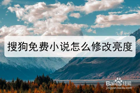 搜狗免费小说怎么修改亮度