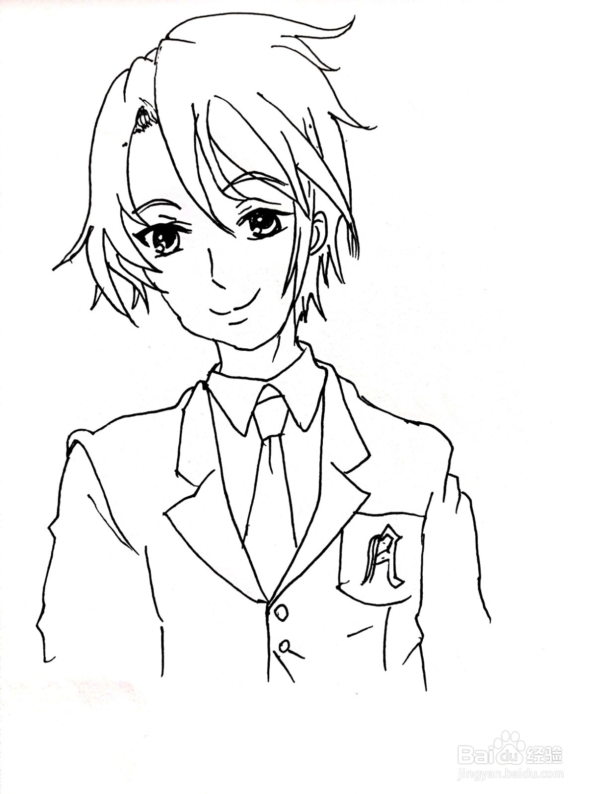 《凉宫春日的忧郁》系列之古泉一树简笔画