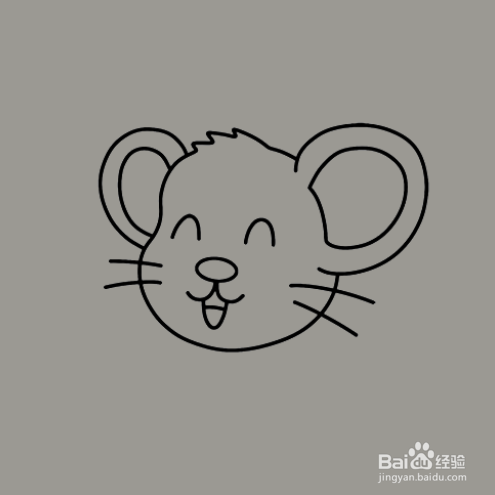 如何手工画面带微笑老鼠的简笔画?