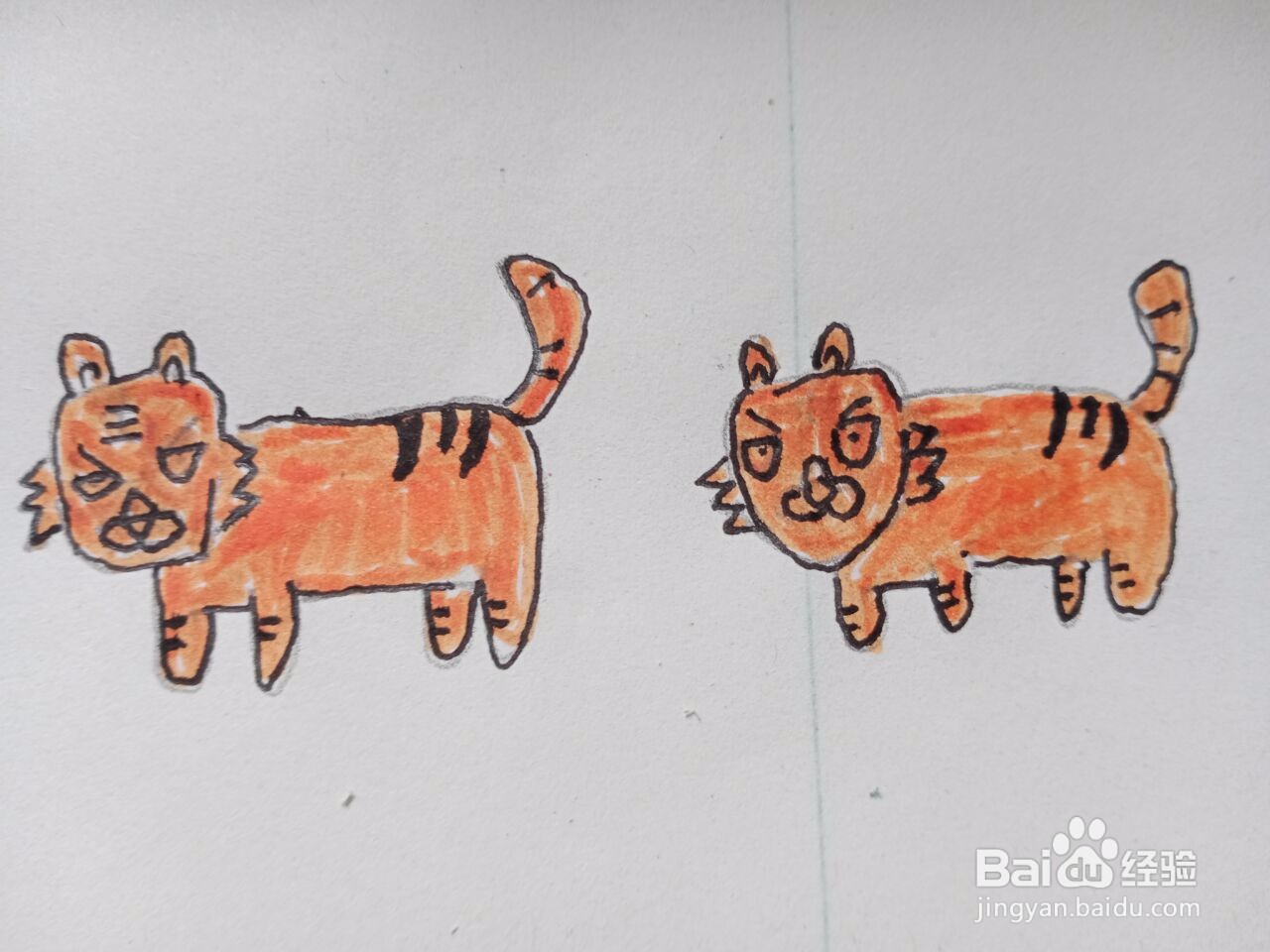 两只老虎简笔画 卡通图片