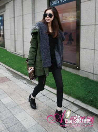 学会搭配技巧,厚棉衣外套也能显瘦
