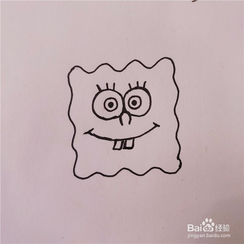 怎么画海绵宝宝的简笔画？