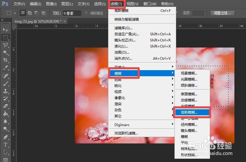 PS怎么把图片的部分位置变模糊