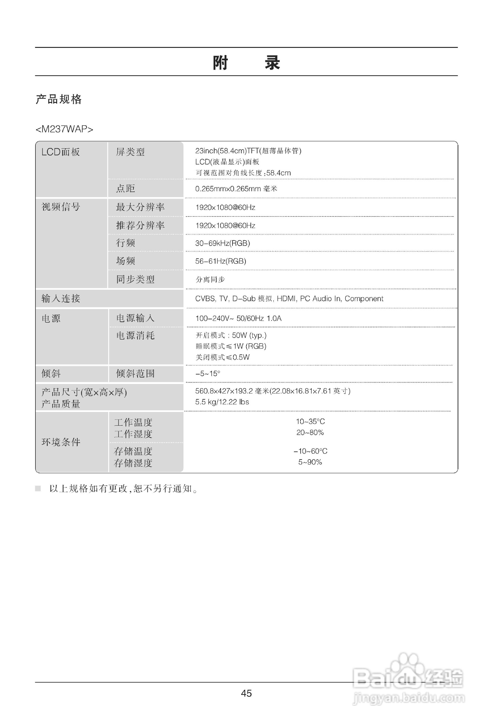 LG M237WAP液晶显示器使用说明书:[5]