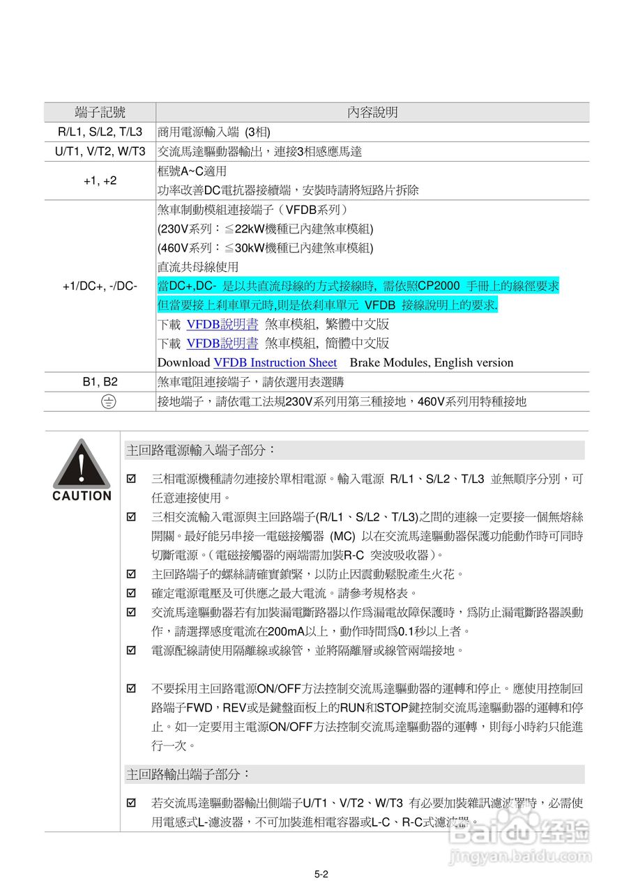 中达电通CP2000电机驱动器使用手册:[5]