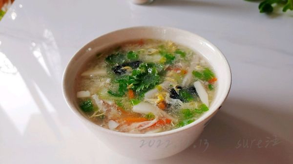 素烩玉菇蛋花汤