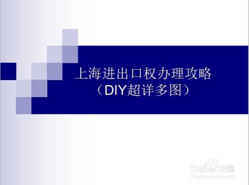 上海进出口权办理攻略 DIY超详多图