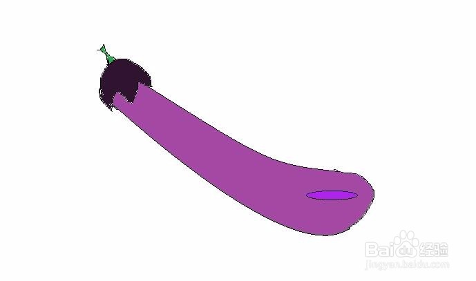 紫皮长茄子的手绘画法