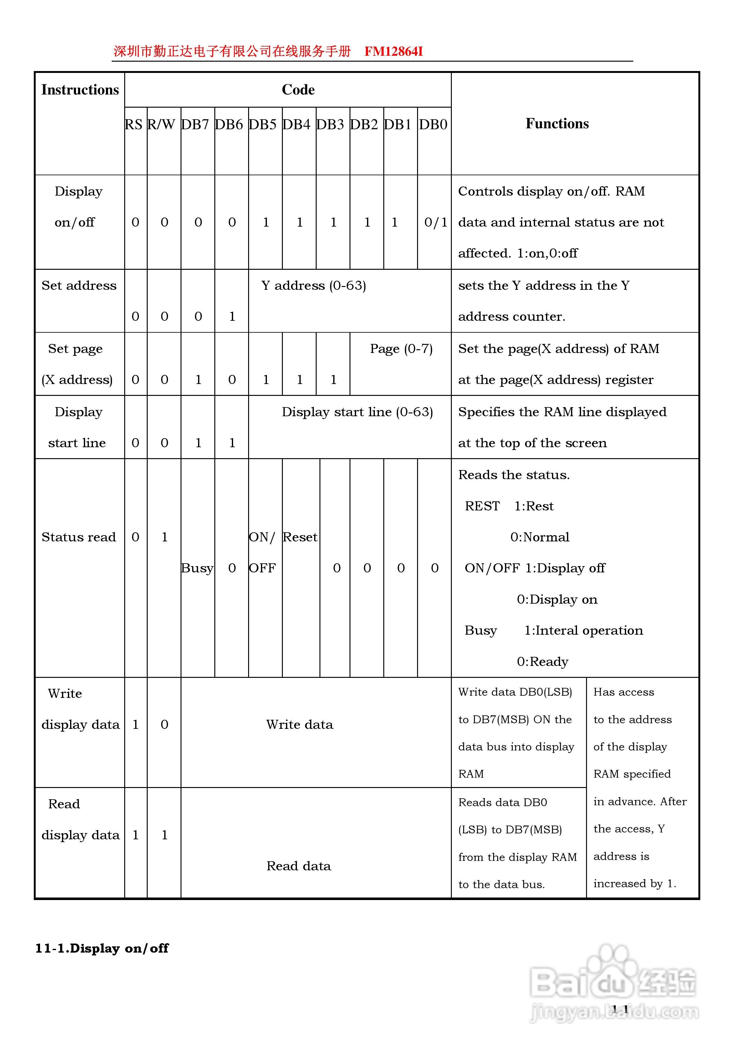 FM12864I图形液晶显示模块使用手册:[1]