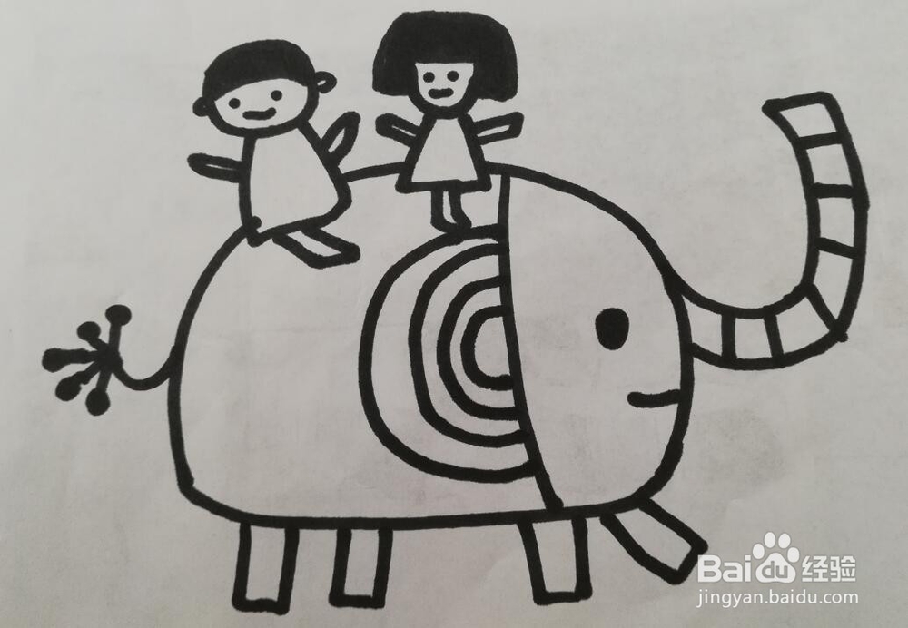 简笔画 大象的画法 大象简笔画