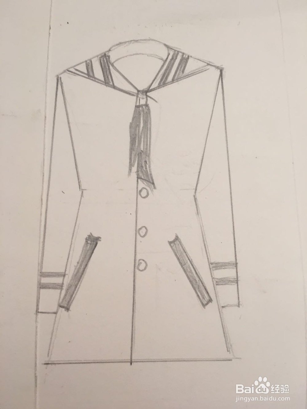 怎样画女士海军领衬衫