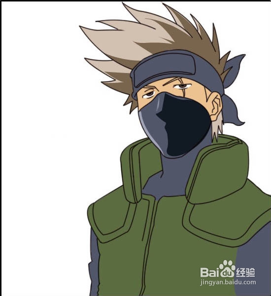 用Photoshop绘制火影忍者卡卡西教程