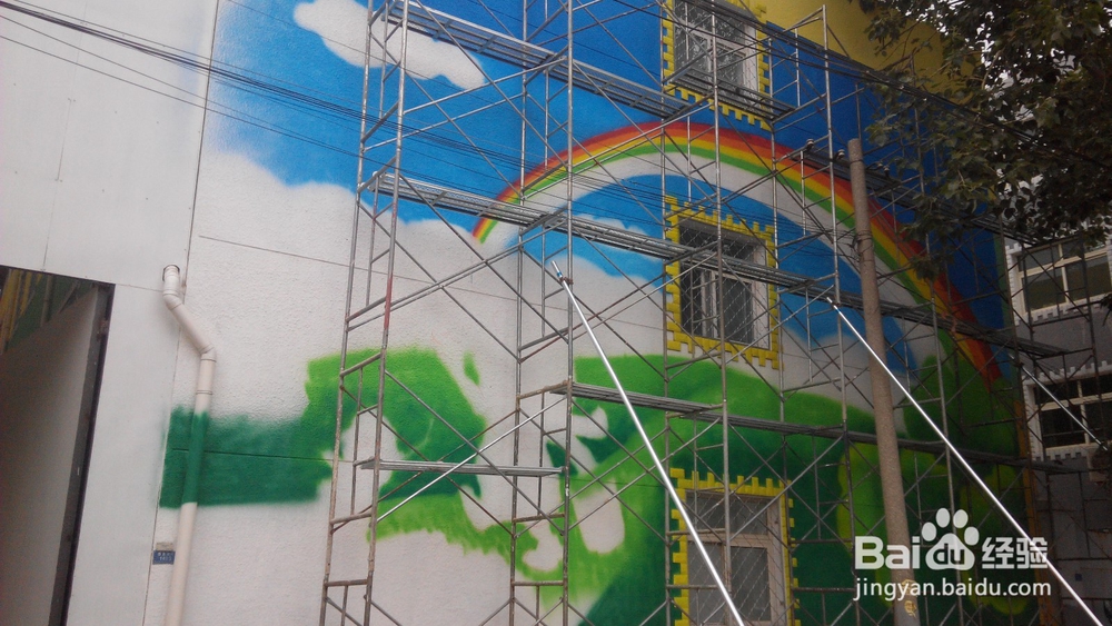 紫墨堂墙绘的幼儿园施工步骤图