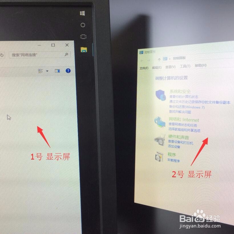电脑台式机怎么连两台显示不一样的显示屏？