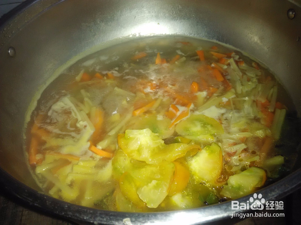 爆香紫菜土豆黄柿子汤