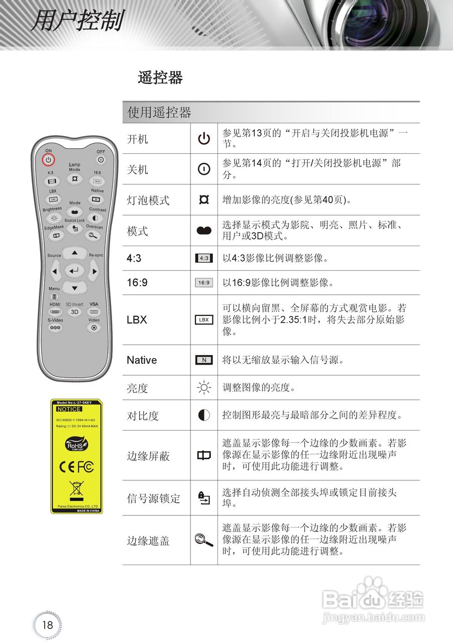 Optoma奥图码HD67投影机使用说明书:[2]