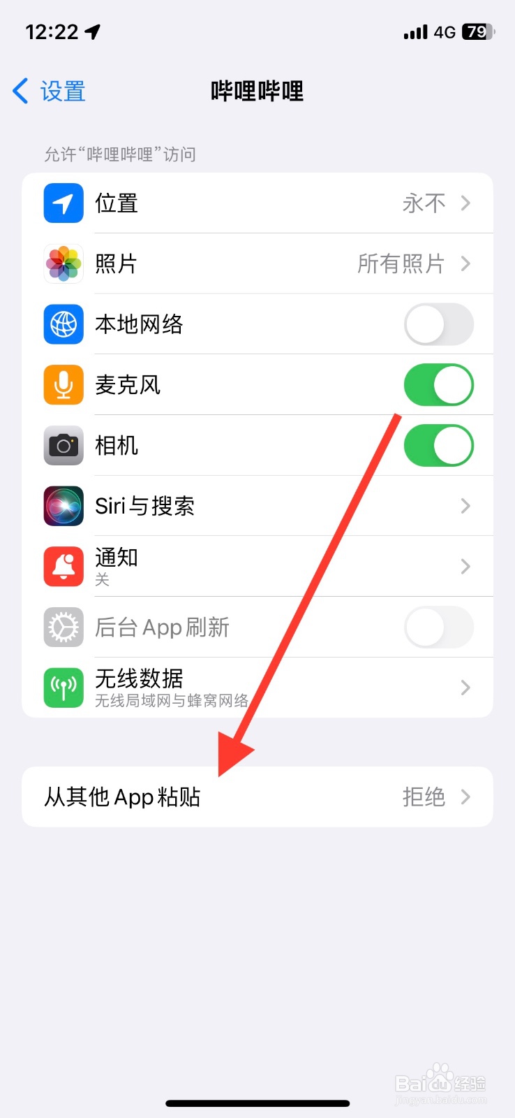 允许iPhone【哔哩哔哩】app粘贴其他app复制
