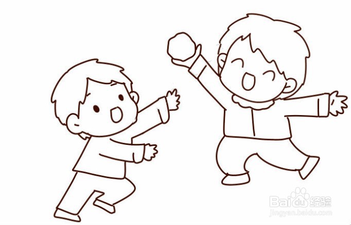 冬天校园一角简笔画教程