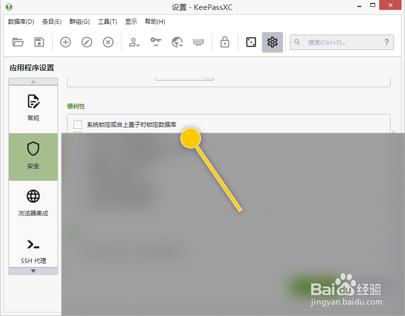 KeePassXC怎么设置合上盖子时锁定数据库
