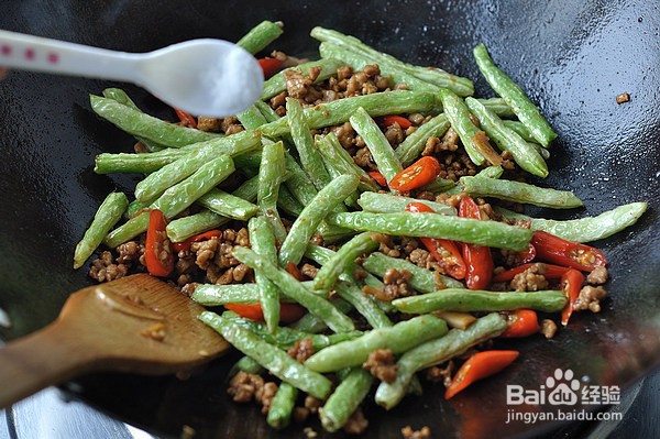 干煸肉末四季豆