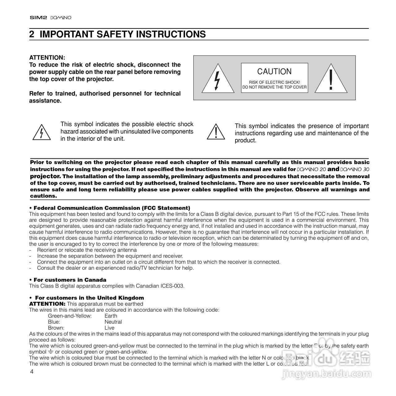 SIM2 DOMINO 18投影机说明书:[1]