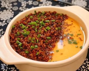 肉末豆腐蒸蛋的做法