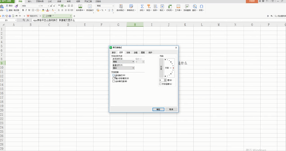 WPS表格怎么自动换行打字