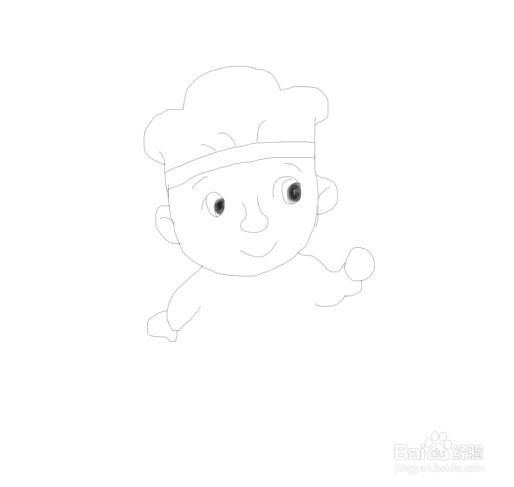 简笔画小厨师是怎么画的