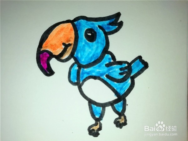<b>怎么样用简笔画画彩色鹦鹉</b>