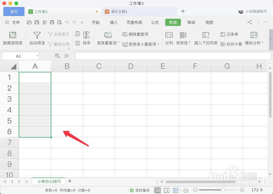 如何在填写单元格时带上默认输入