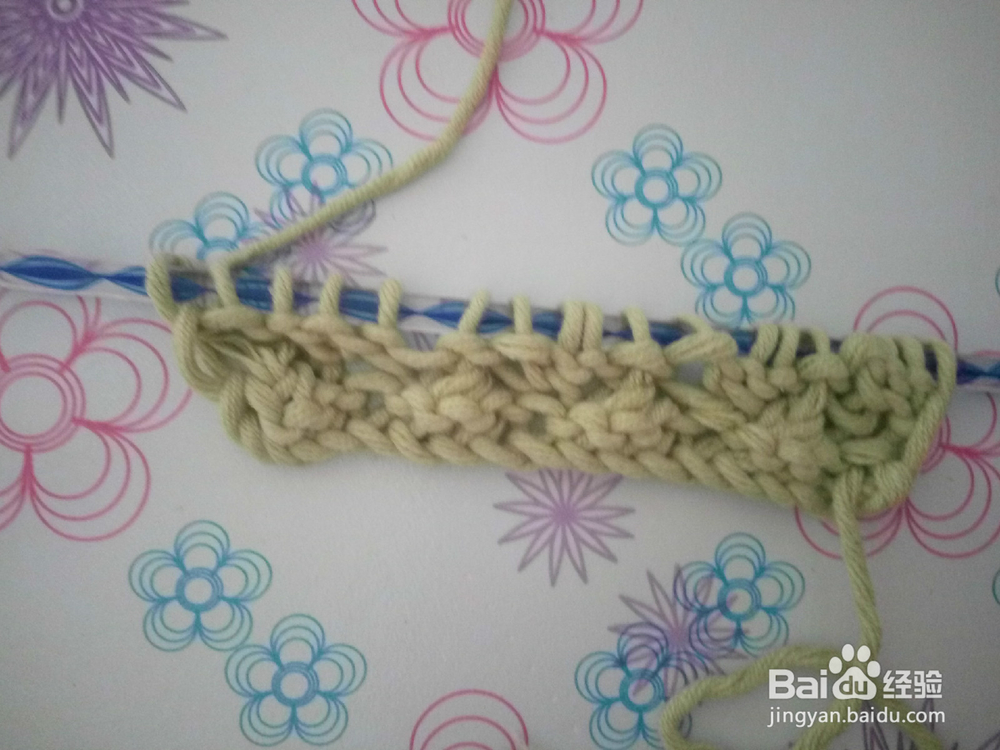 棒针菠萝花的织法