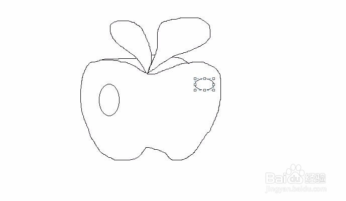 绿叶红苹果的手绘画法