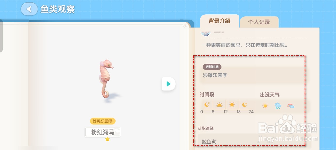 心动小镇在哪里可以钓到粉红海马