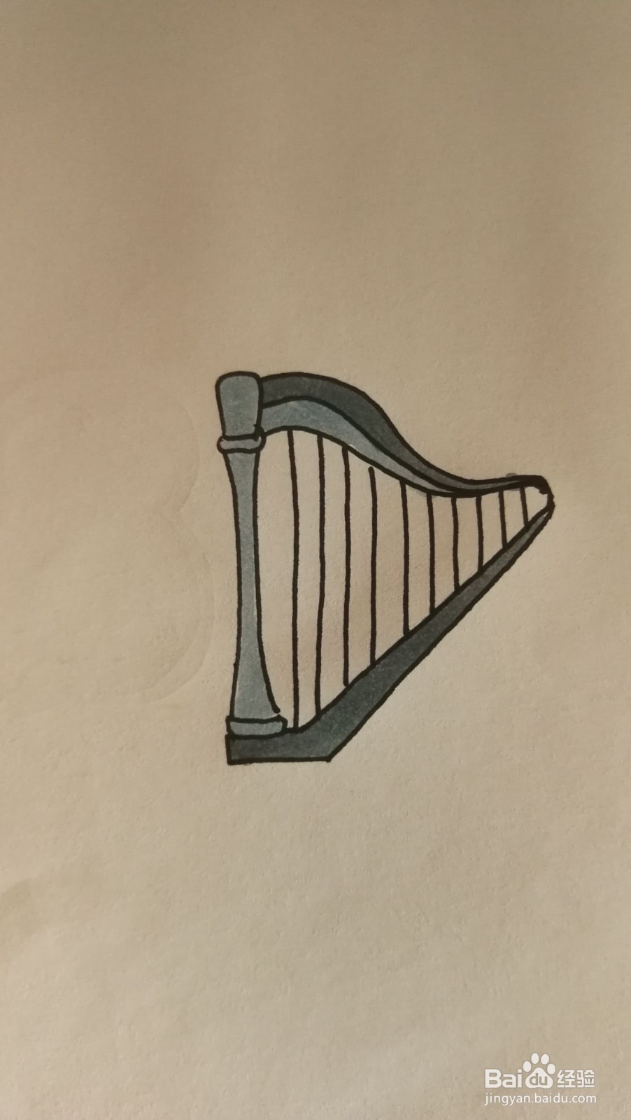 #经验分享官#竖琴简笔画