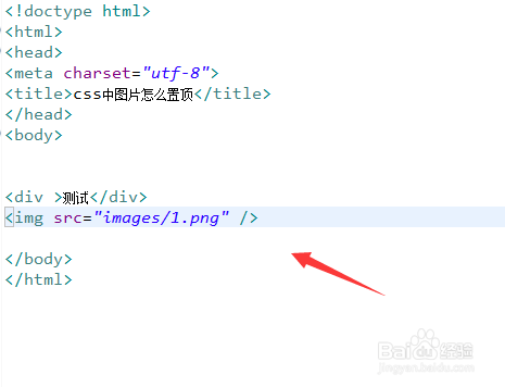 html,用于讲解css中图片怎么置顶.