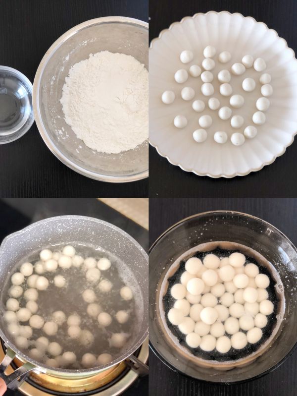 红豆沙糯米丸子汤