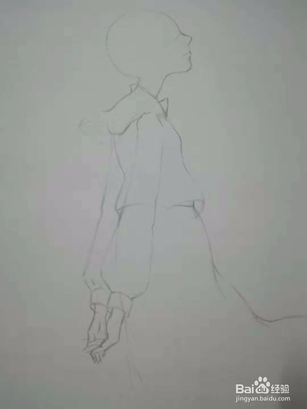 《迎风少女》手绘漫画人物插画线稿教程