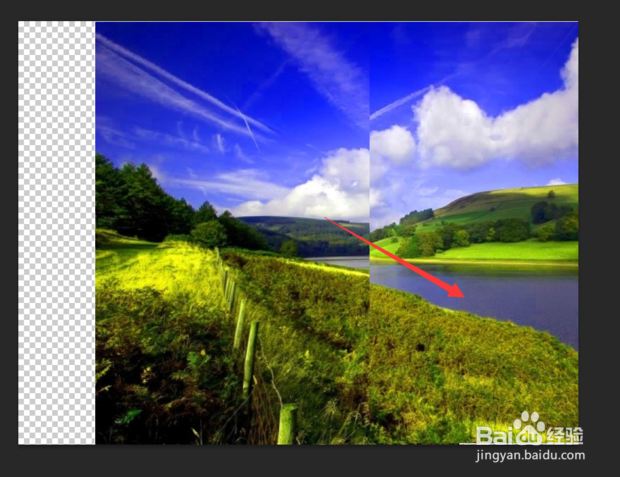 怎么用PHOTOSHOP把两幅图拼接在一起