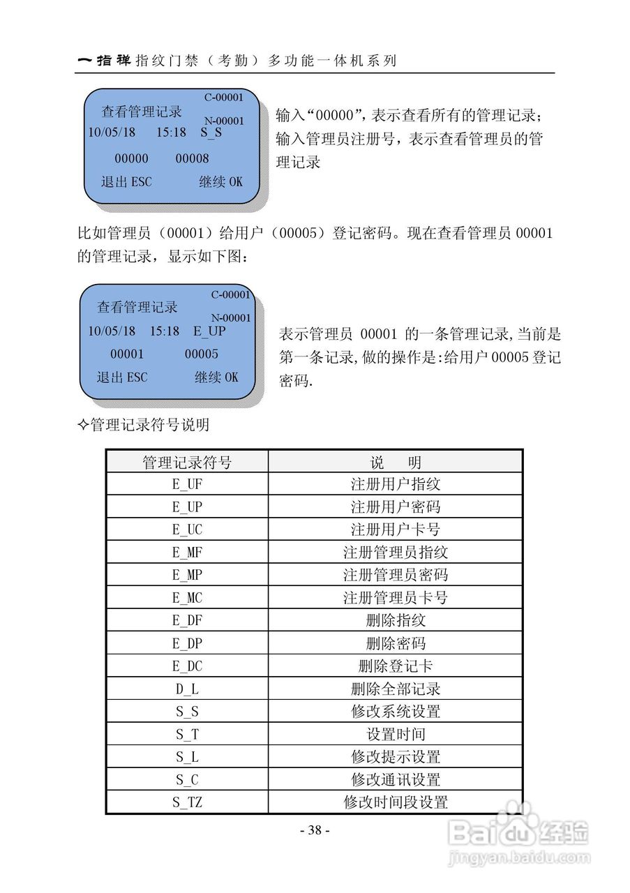 一指禅指JZA3001纹门禁（考勤）多功能一体机说明书:[5]