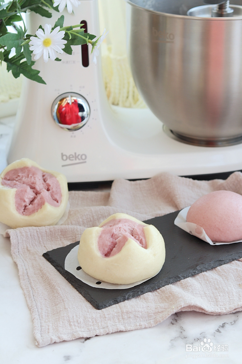 紫薯开花馒头的做法