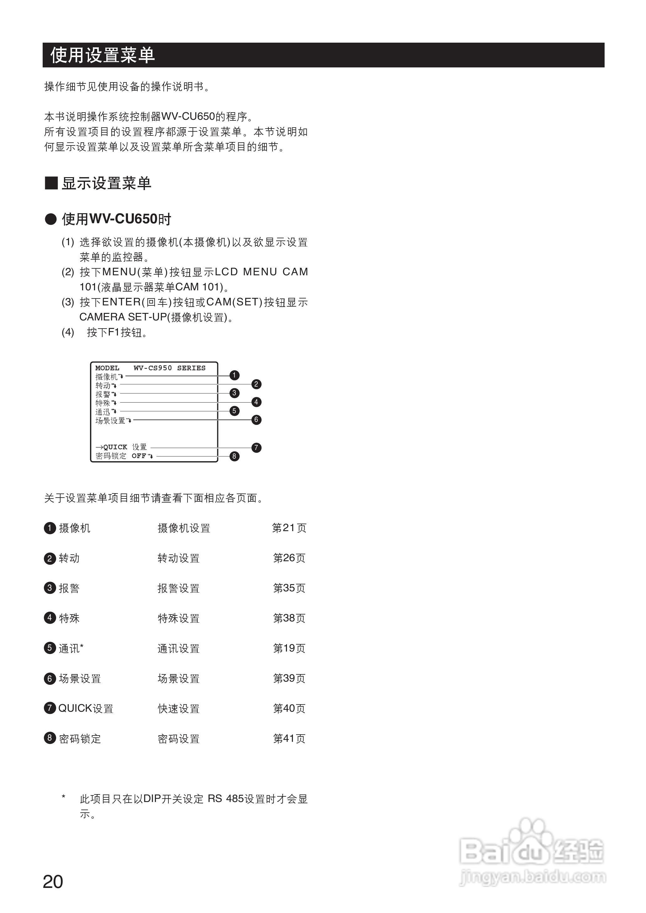 Panasonic WV-CS950彩色闭路监控摄像机使用说明书:[2]