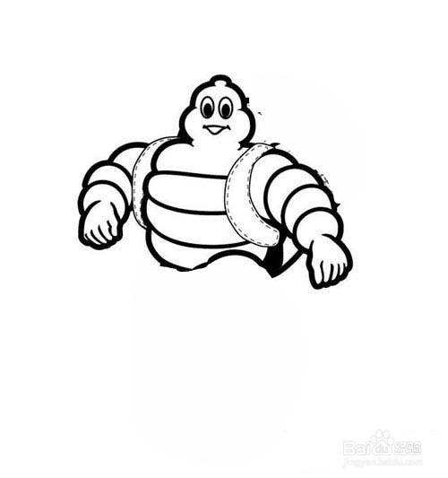 米其林卡通人物的简笔画