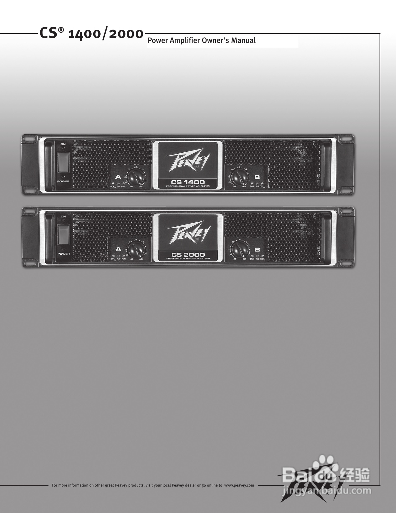 百威CS 1400/2000 Power Amplifier音响说明书:[1]