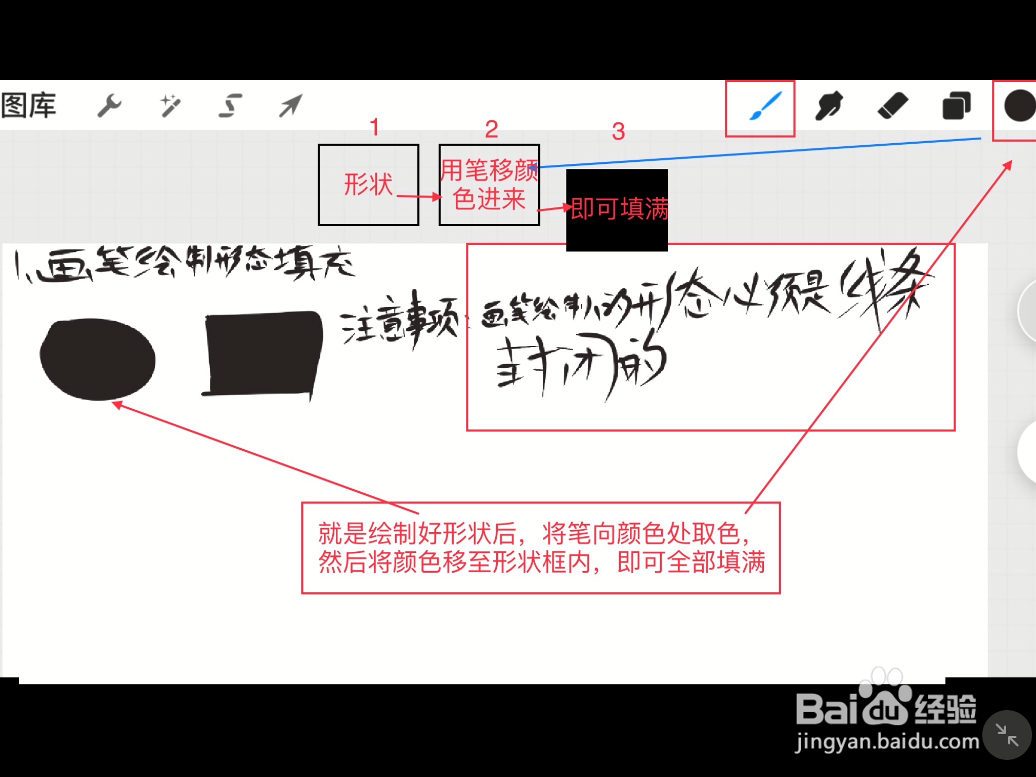 procreate怎么填充上色