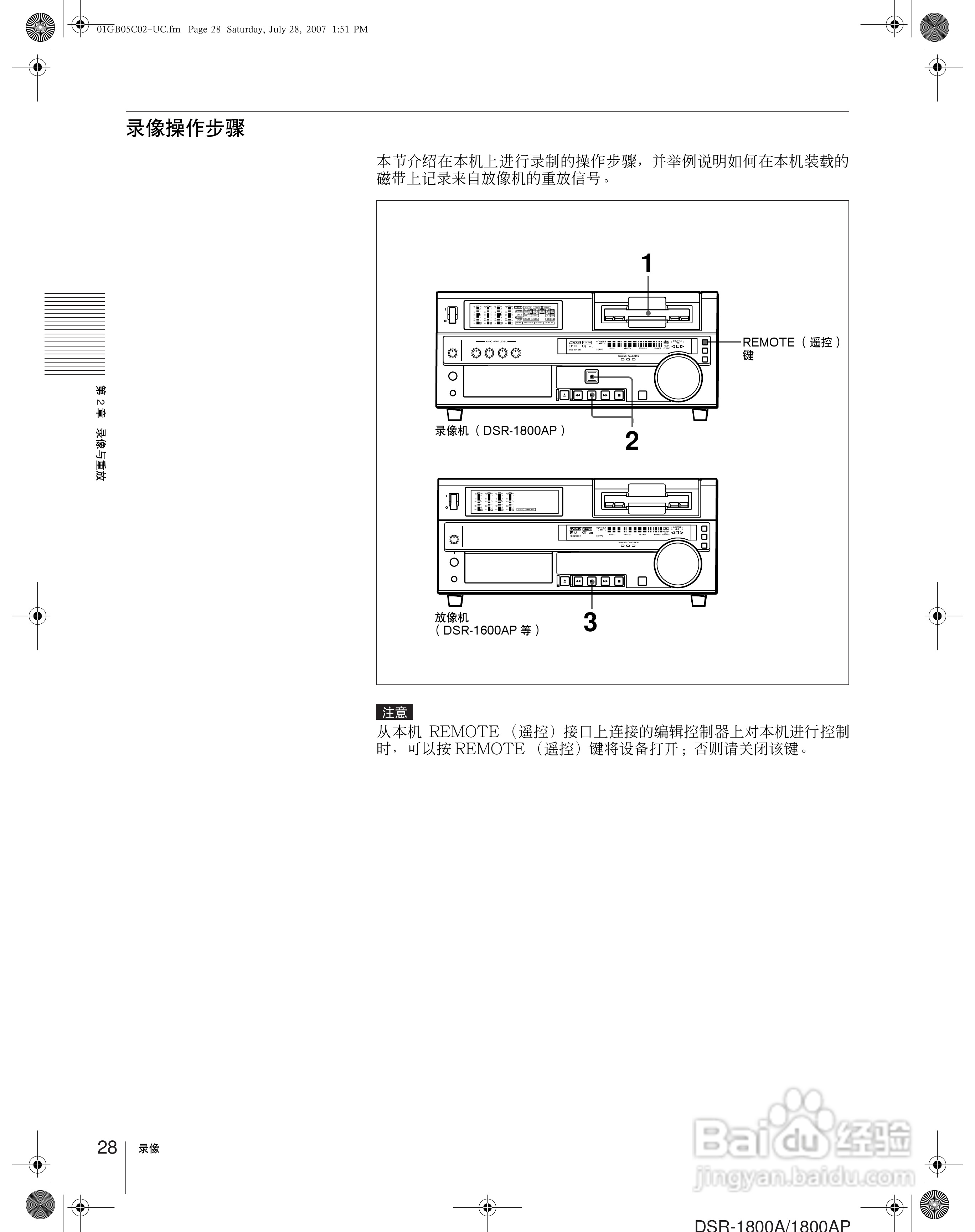 DSR-1800AP Master 系列录像机用户手册:[3]