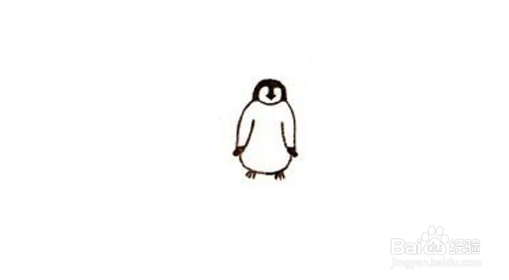 呆萌可爱企鹅简笔画步骤