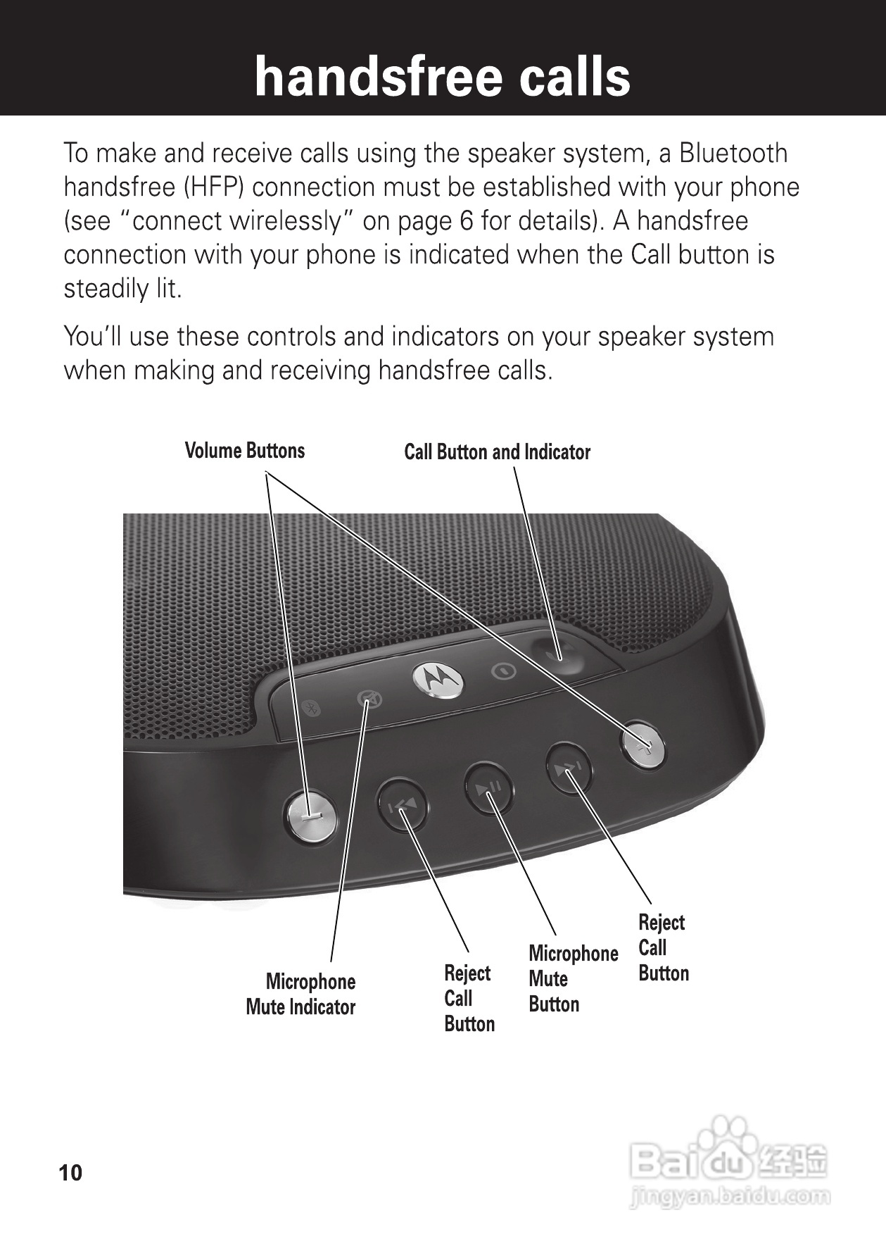 摩托罗拉EQ7蓝牙扬声器使用说明书:[2]