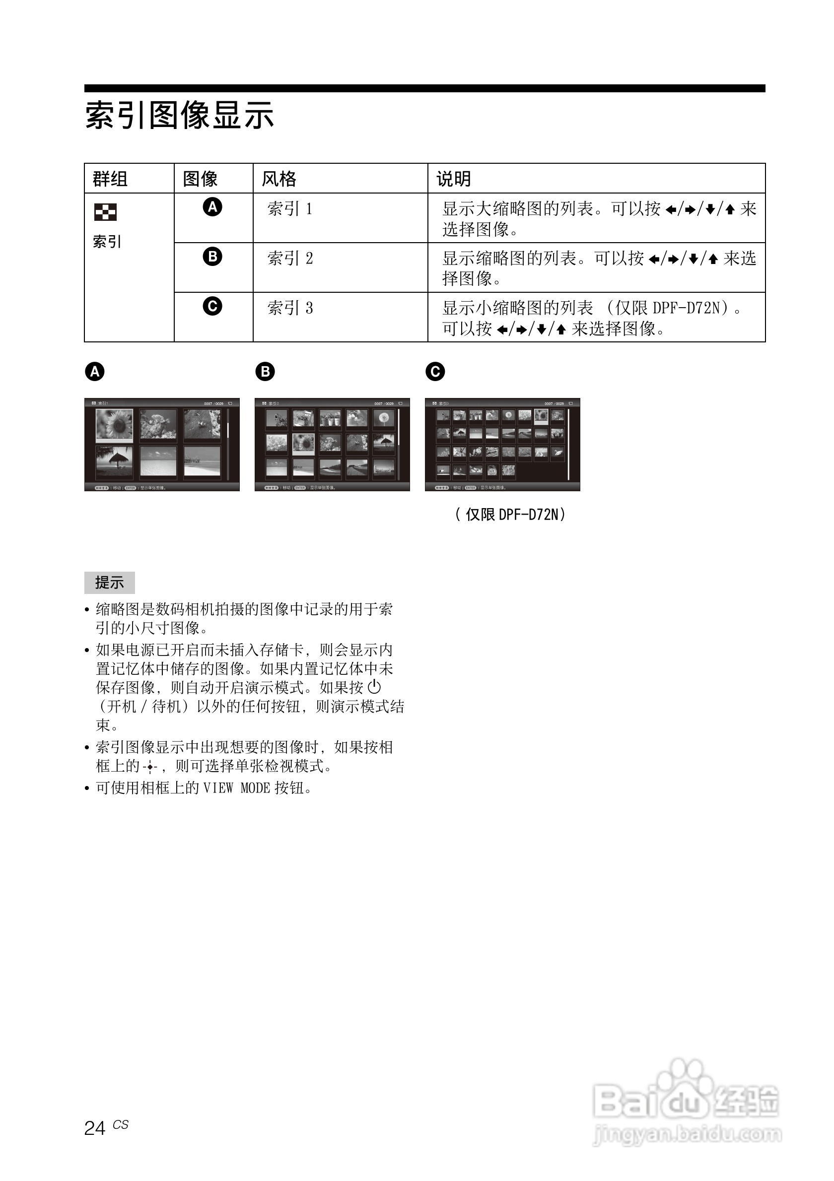 索尼DPF-A72N数码相框使用说明书:[3]