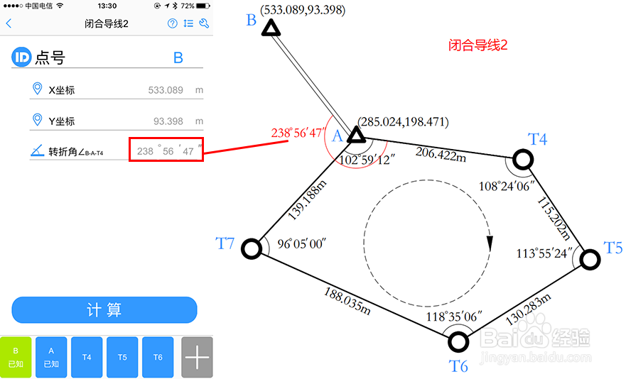 控制测量中怎么计算闭合导线的平差及成果整理？