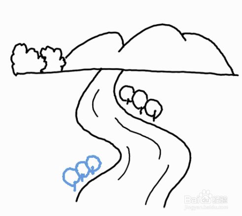 如何画原野上的河流